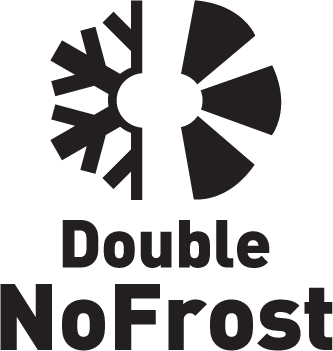 Dupla NoFrost - két független elpárologtató és két független ventilátor. Mindig optimális klímát biztosít kiszáradás és fagyás nélkül a hűtőben és a fagyasztóban.