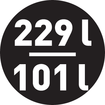Hűtőszekrény / Fagyasztó űrtartalom 229 / 101 liter