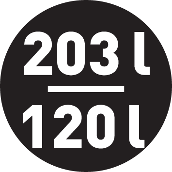 Hűtőszekrény / Fagyasztó űrtartalom 203 / 120 liter