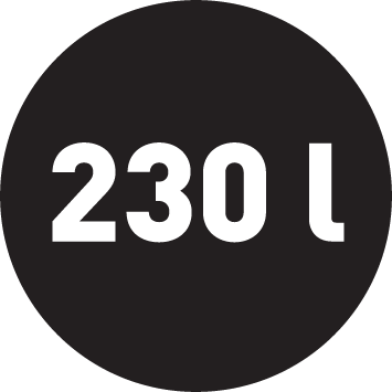Hűtőszekrény űrtartalom 230 liter