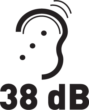Zajszint 38 dB