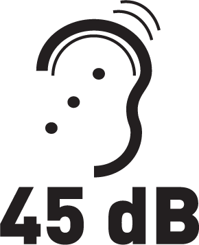 Zajszint 45 dB