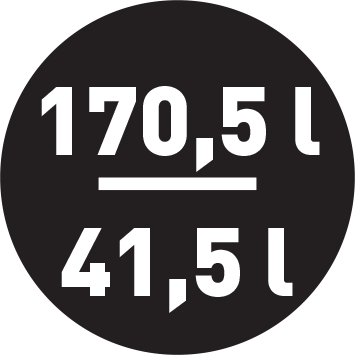 Hűtőszekrény / Fagyasztó űrtartalom 170,5 / 41,5 liter