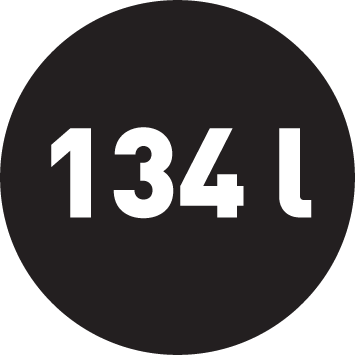 Hűtőszekrény űrtartalom 134 liter