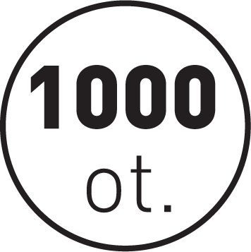 Akár 1000 fordulat percenként centrifugáláskor