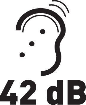 Zajszint 42 dB