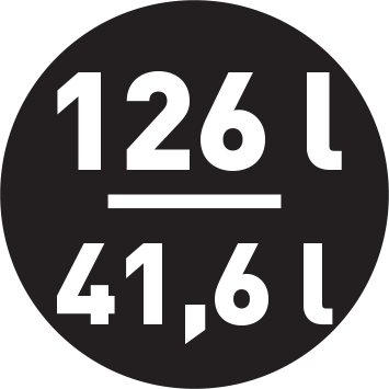 Hűtőszekrény / Fagyasztó űrtartalom 126 / 41,6 liter