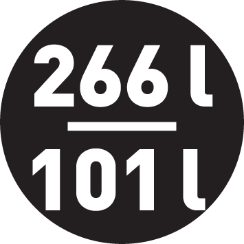 Hűtőszekrény / Fagyasztó űrtartalom 266 / 101 liter